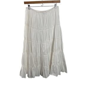 Y2K Rosy Gee White Small Tiered Ombré Skirt Embroidery Lace